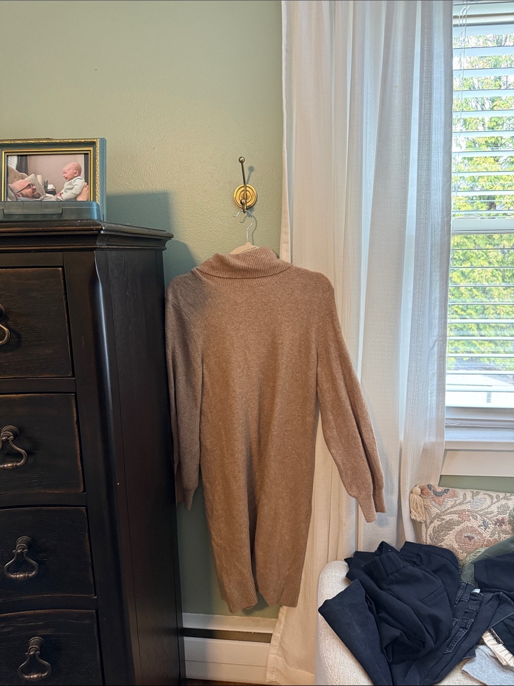 J. Crew Camel Knit Turtleneck Sweater Dress